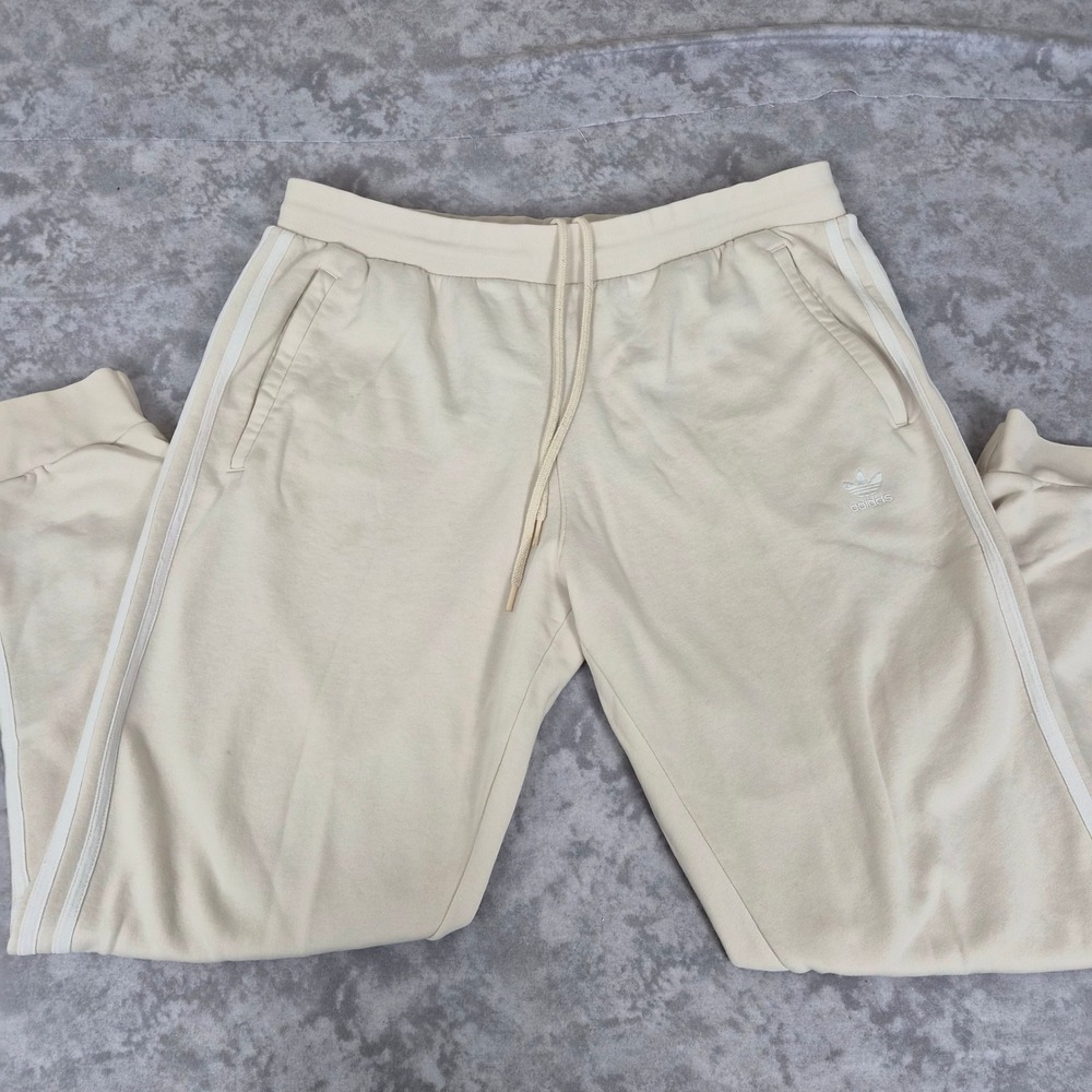 Adidas Joggers Womens 2XL Cream Athleisure Clean Girl Streetwear‎ Loungewear Gym